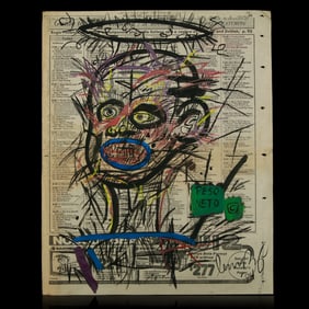 Jean-Michel Basquiat Attributed Painting on NY Post (3/30/84)