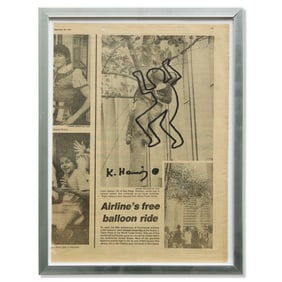 Keith Haring Newspaper Marker Art (Sept 29, 1984)