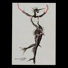 Gala Salvador Dali Attributed Mixed Media on Paper