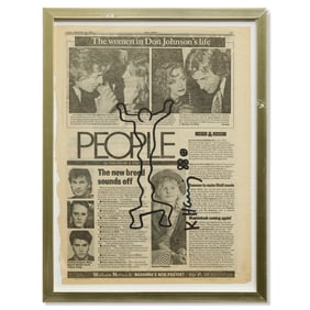 Keith Haring Newspaper Marker Art (Sept 23, 1988)