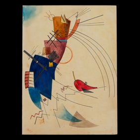 Wassily Kandinsky Attributed Abstract Mixed Media on Paper