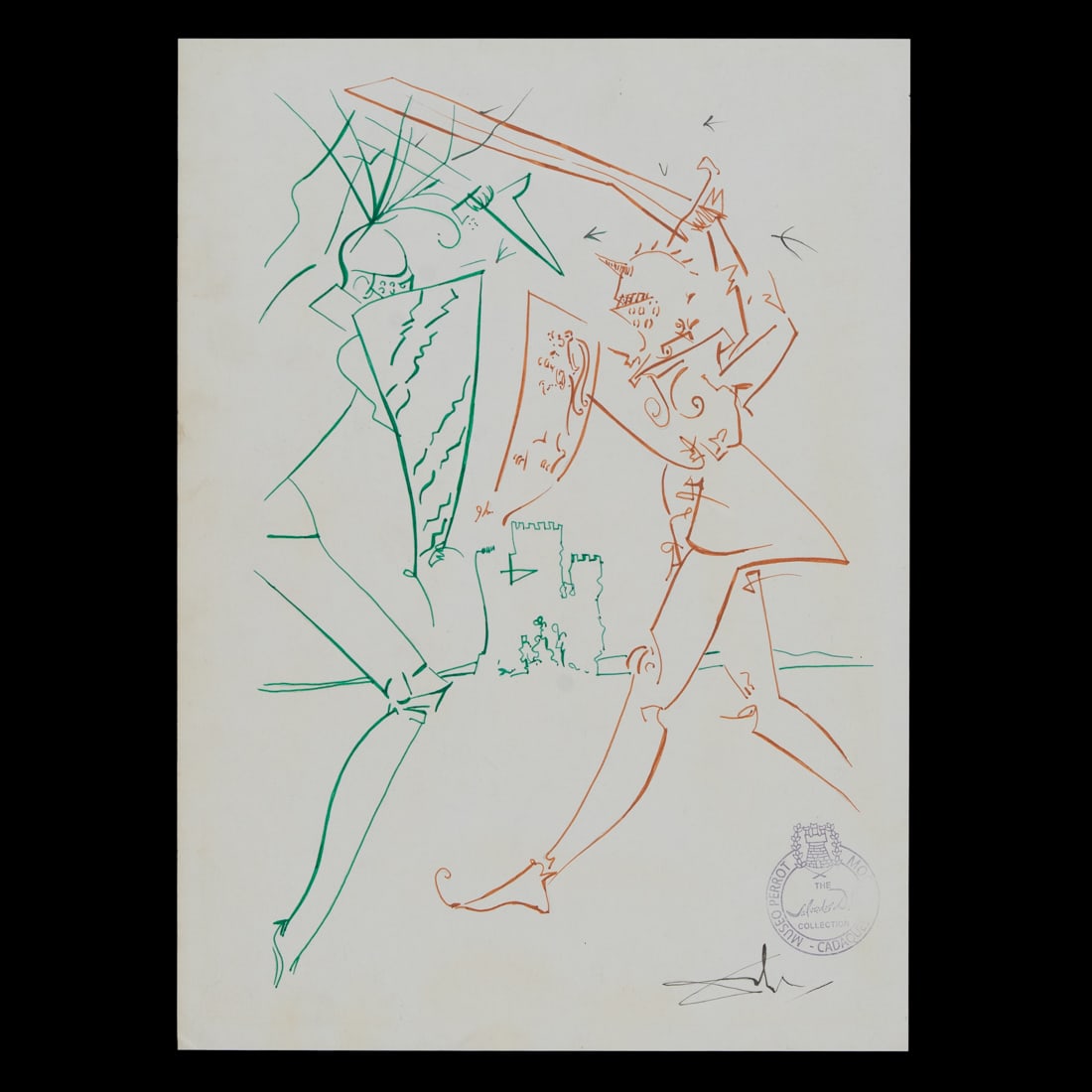 Salvador Dali Attributed Mixed Media Drawing on Paper (1 of 8)