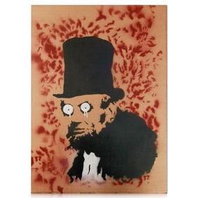 Banksy Attributed Cardboard Art