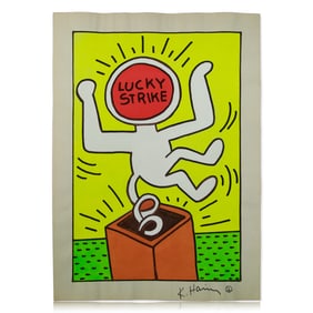Keith Haring Attributed Painting on Paper