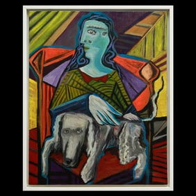 Pablo Picasso Attributed Painting, "Jacqueline with Kasbek"