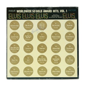 Elvis Presley Signed Album Cover, "Worldwide 50 Gold Award Hits, Vol. 1"