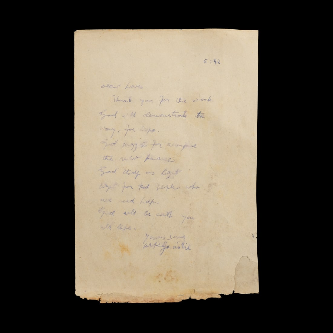 Mahatma Gandhi Handwritten & Signed Letter from the Albin Schram Collection (1 of 8)