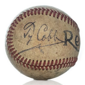 Ty Cobb Signed Reach Baseball