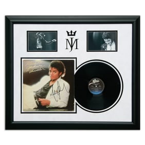 Michael Jackson Signed Album Cover, "Thriller"