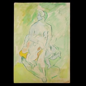 Paul Cézanne Attributed Mixed Media, "Medea"