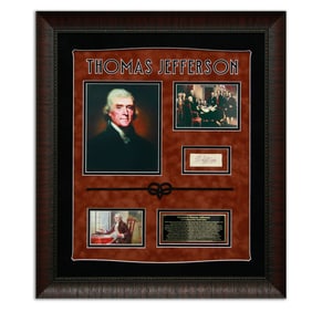 Thomas Jefferson Signed Document Cut