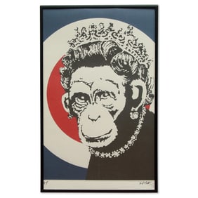Banksy Attributed Print, "Monkey Queen"