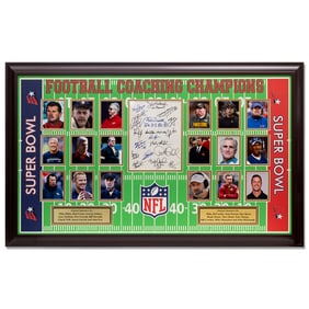 NFL Coaching Champions Signed Autograph Page