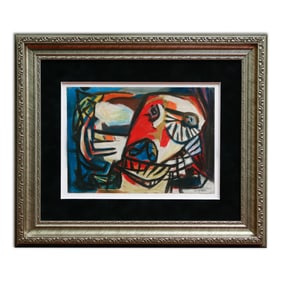 Framed Karel Appel Abstract Painting on Paper