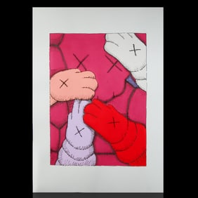 KAWS Painting – "Hands on Pink" Attributed