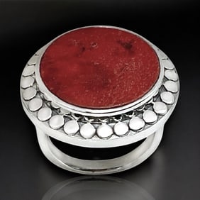 Sponge Coral Balinese Inspired Design Sterling Silver Ring - Size 7