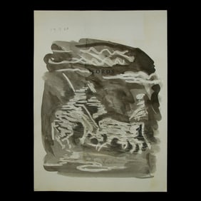 Pablo Picasso Mixed Media on Book Page – "TOROS" Attributed