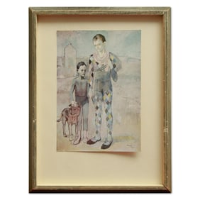 Pablo Picasso Signed Print – "Two Acrobats with a Dog" (1905)