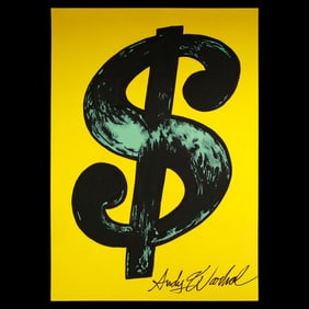 Andy Warhol Style – "USD Sign on Yellow"**