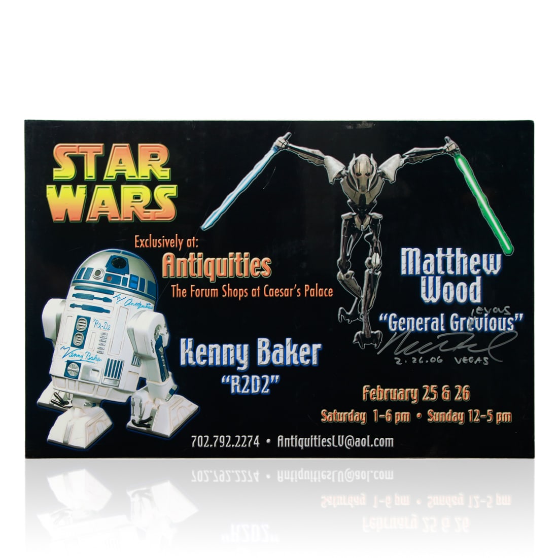 Star Wars Signed Event Board – Featuring Kenny Baker (R2-D2) and Matthew Wood (General (1 of 5)