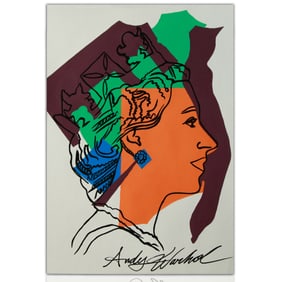 Andy Warhol Style – "Queen's Portrait on Multicolor Background"