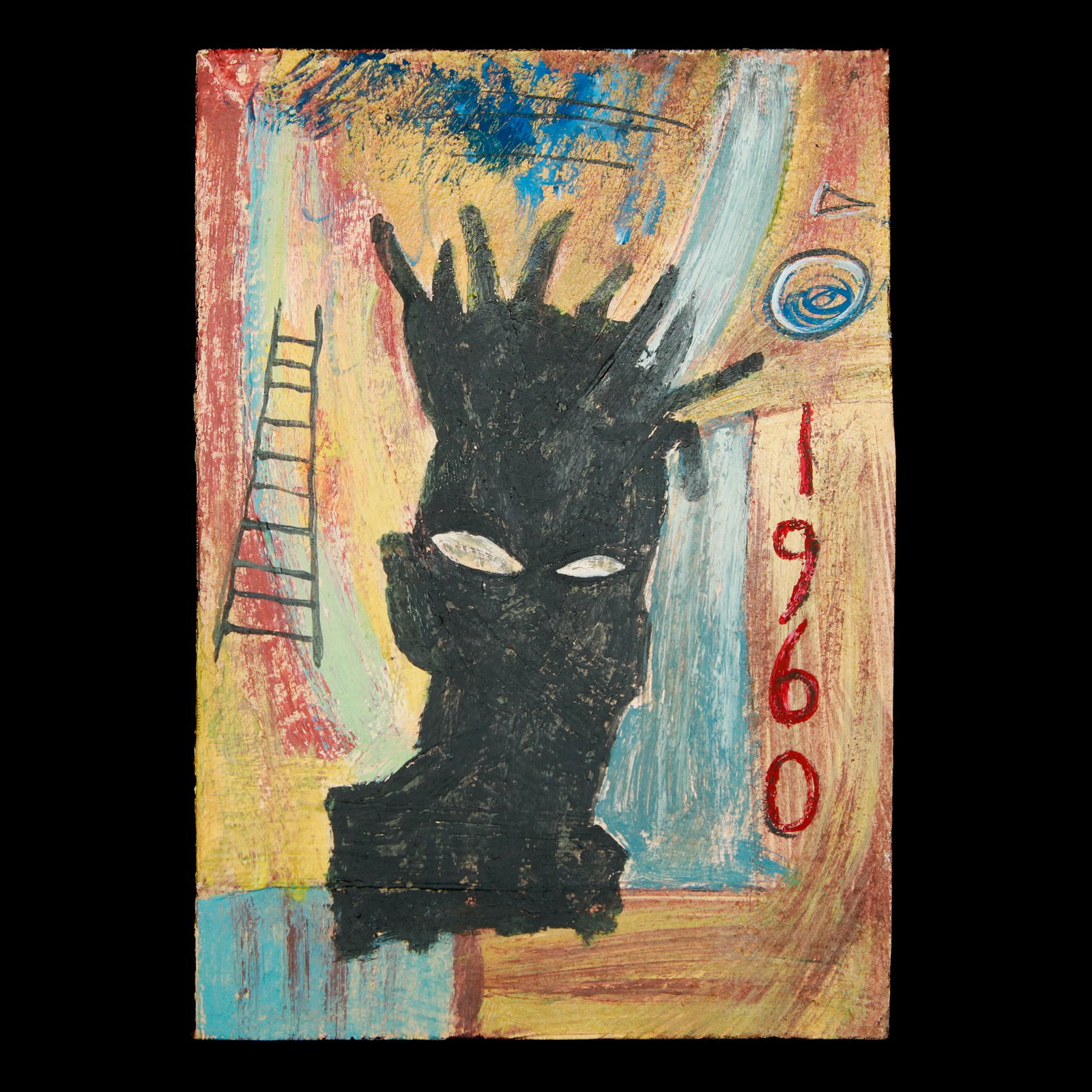 Jean-Michel Basquiat Painting on Board (attrib) (1 of 10)
