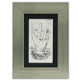 René Magritte Mixed Media (Pencil and Watercolor on Paper) "Emergence" 20.5 x 15 (attrib)