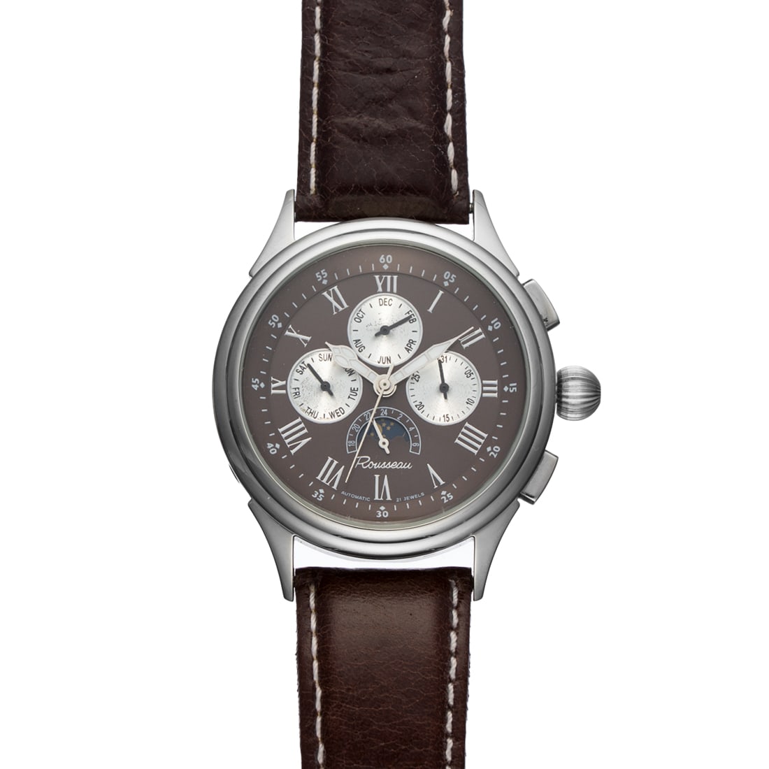 Rousseau 21 Jewel Master Calendar Moonphase Automatic (1 of 5)