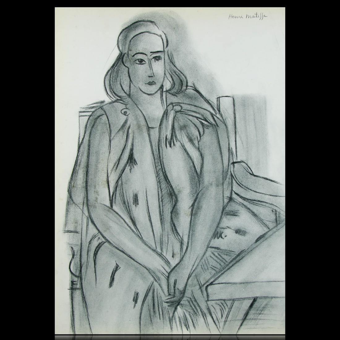 Henri Matisse Drawing – "Woman in Armchair" (attrib) (1 of 11)