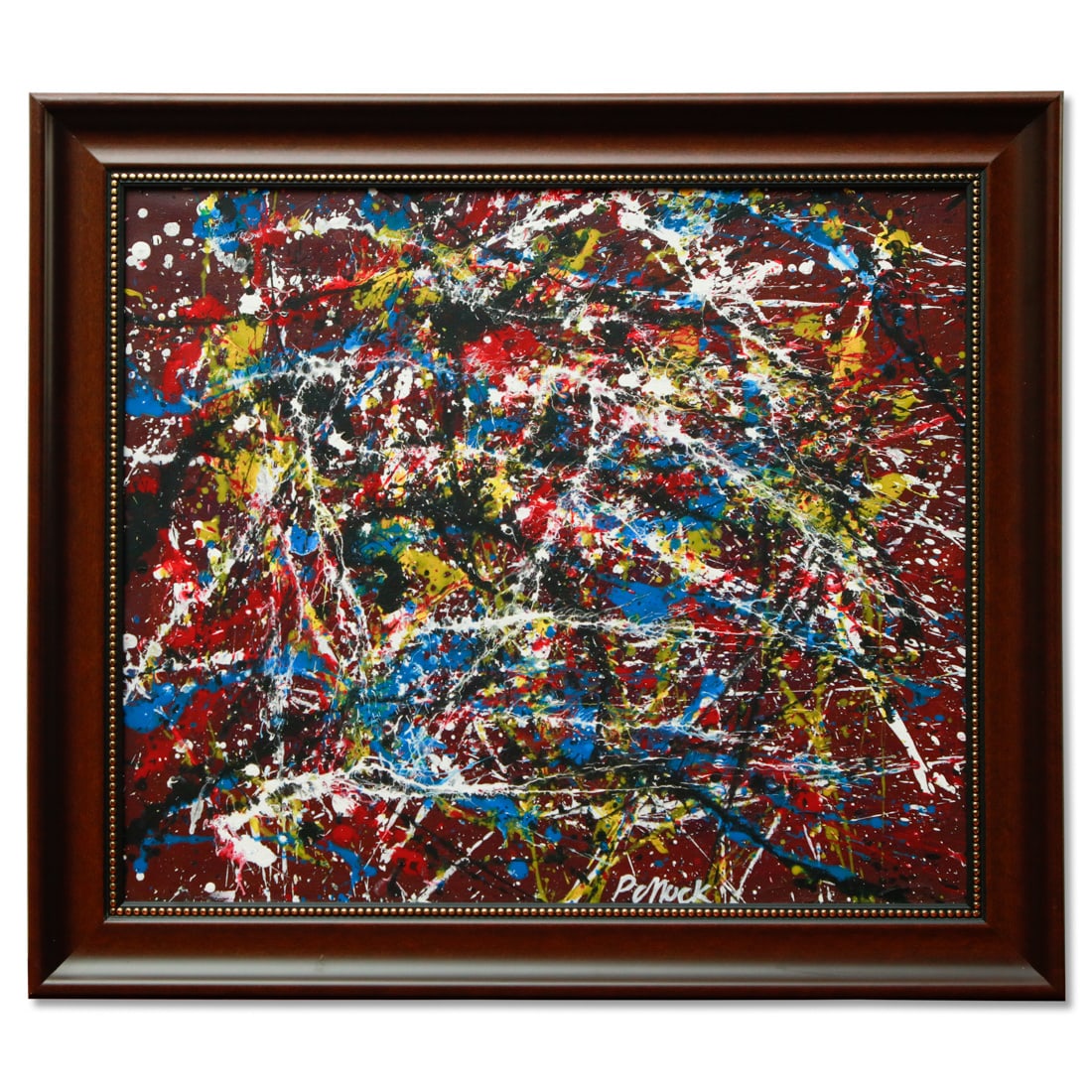 Jackson Pollock Oil and Enamel on Canvas Abstract Expressionist Painting 21.75 x 24.75 (style of) (1 of 10)