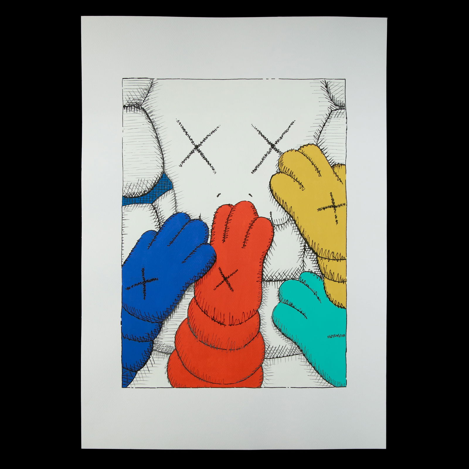 Kaws Painting – "Four Hands on White" (1 of 7)