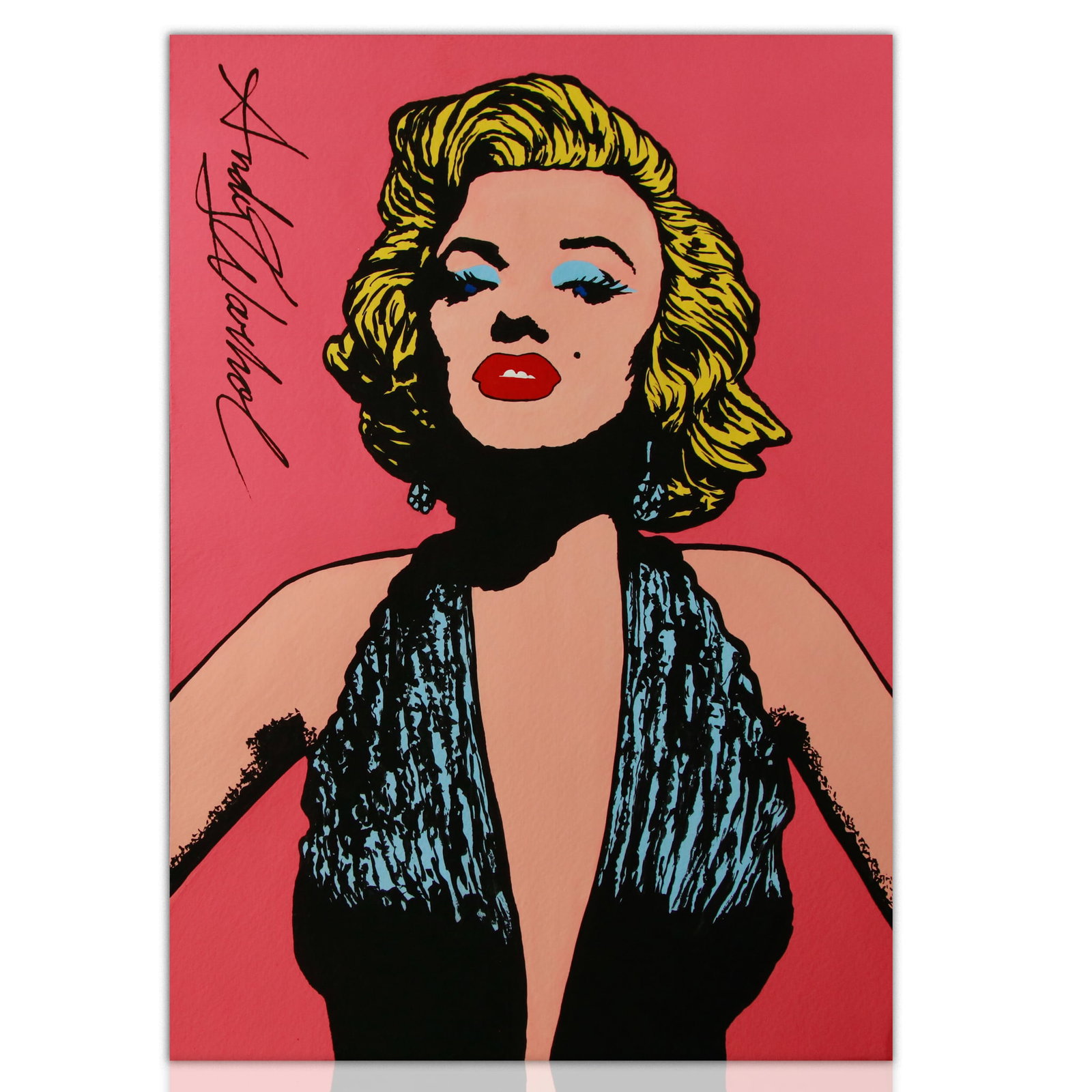 Marilyn in Pink: A Warhol-Inspired Icon: Title: Marilyn in Pink: A Warhol-Inspired Icon Description: We are thrilled to offer an electrifying portrait of Marilyn Monroe, portrayed in a manner that powerfully captures the essence of Andy Warh