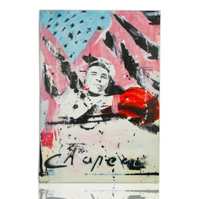 Original Large Ronald Chapeau Mixed Media Featuring Muhammad Ali