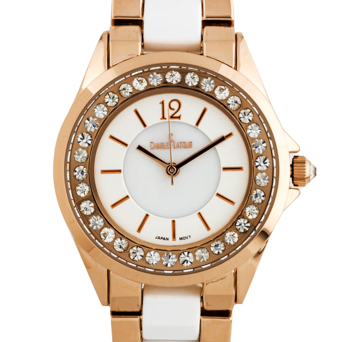 Charles Latour Ladies Watch – 34mm Crystal Bezel Elegance (1 of 4)
