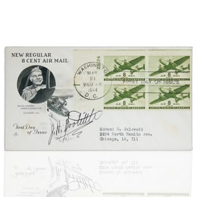 J.H. Doolittle Signed First Day of Issue Envelope – March 21, 1944
