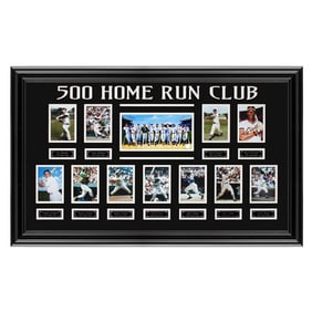500 Home Run Club Artwork Signed by 12 Legends