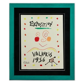 Original Watercolor Exposition Poster by Pablo Picasso (Vallauris 1956)