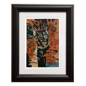 Jean-Michel Basquiat Painting on Board (1982)