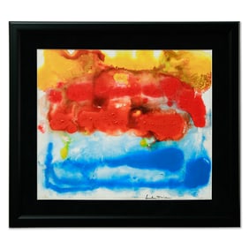 Helen Frankenthaler Framed Abstract Painting (attrib.)