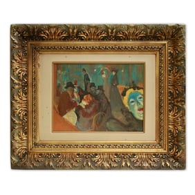 Henri de Toulouse-Lautrec Oil on Canvas, "Aristocratic Assembly" (attrib.)