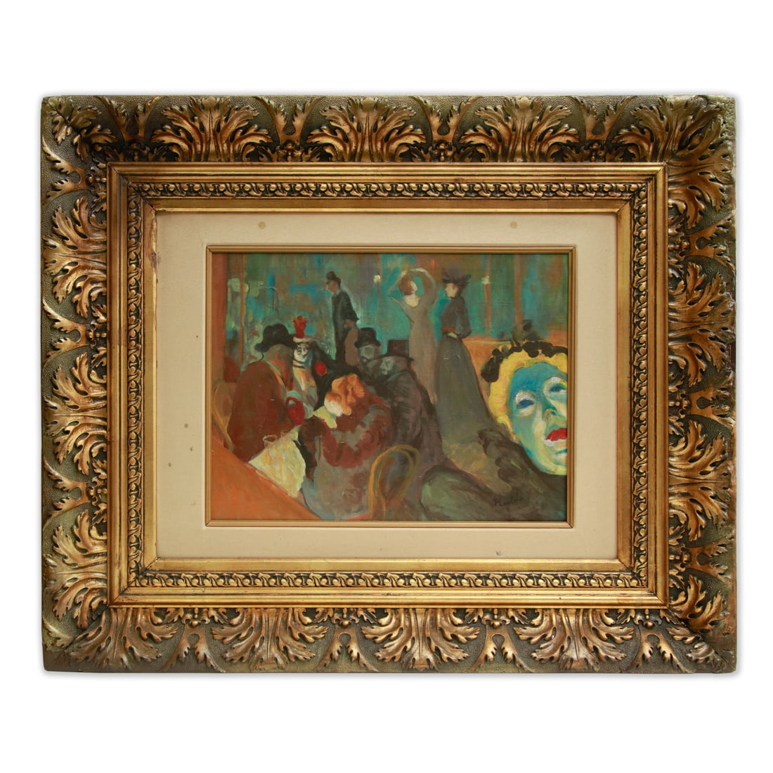 Henri de Toulouse-Lautrec Oil on Canvas, "Aristocratic Assembly" (attrib.) (1 of 8)