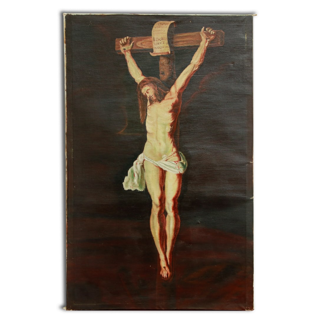 Peter Paul Ruben 17th Century Painting on Canvas, "Crucified Christ" (1 of 10)