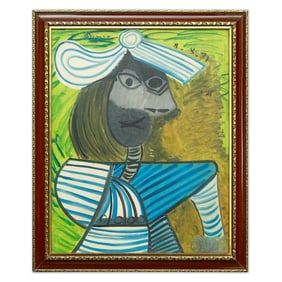 Pablo Picasso Oil on Canvas Portrait – August 8, 1971 (attrib.)