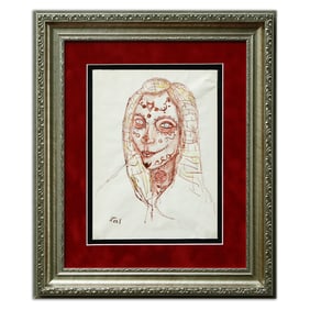 Framed Original Drawing by Alice Neel (1900-1984)