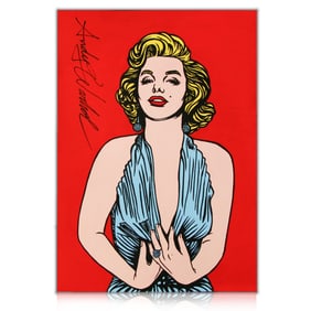 Andy Warhol "Marilyn Monroe from the Waist Up on a Red Background" - In the Style of the Artist