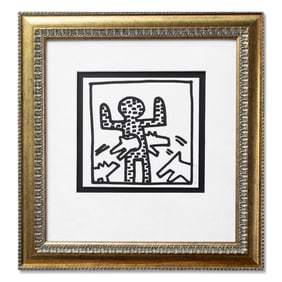 Keith Haring Pencil Signed & Dated 1982 "Leaping Dog" Limited Edition Print