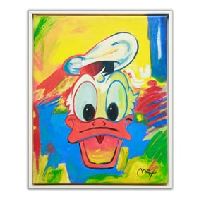 Peter Max Style Oil on Canvas of Donald Duck