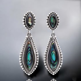 Mesmerizing Abalone Drop Earrings crafted in Sterling Silver