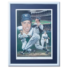 Joe DiMaggio Signed 1994 Angelo Marino Framed Lithograph