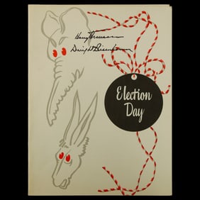 Dwight D. Eisenhower & Harry S. Truman Signed Election Day Dinner Menu (November 4, 1952)
